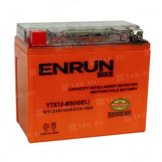 Аккумулятор ENRUN (12 Ah, 12 V) L+ YTX12-BS арт.YTX12-BS(iGEL)