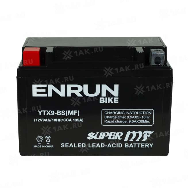 Аккумулятор ENRUN (9 Ah, 12 V) Прямая, L+ YTX9-BS арт.YTX9-BS(MF)Enrun 0