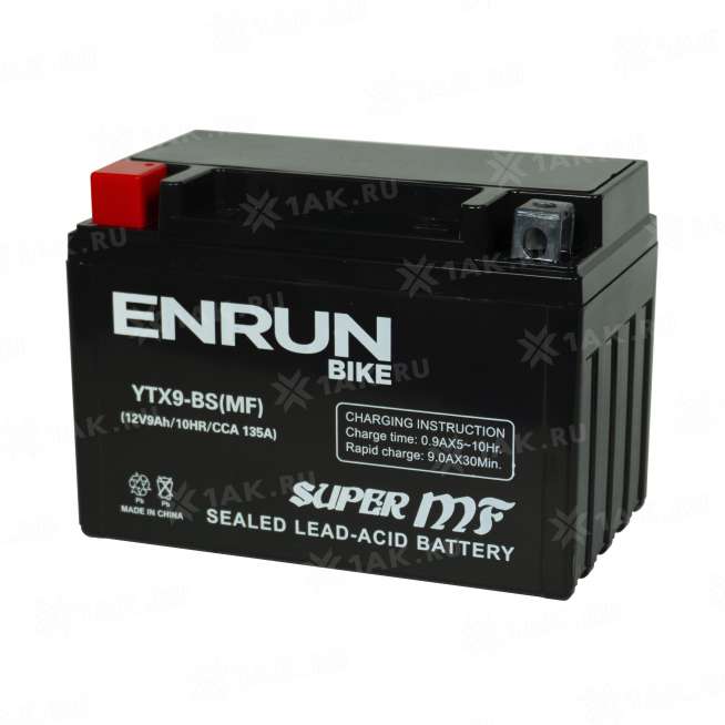 Аккумулятор ENRUN (9 Ah, 12 V) Прямая, L+ YTX9-BS арт.YTX9-BS(MF)Enrun 2
