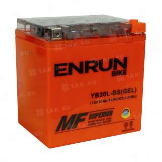 Аккумулятор ENRUN (30 Ah, 12 V) R+ YB30L-BS арт.YB30L-BS(iGEL)