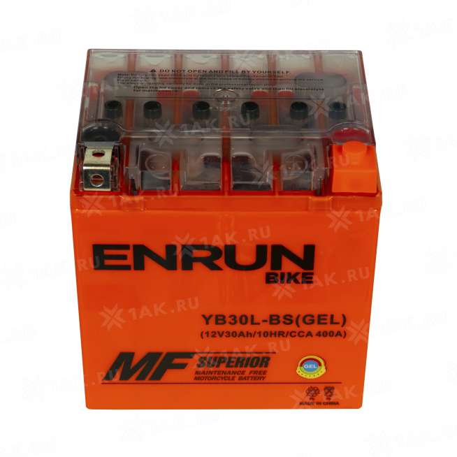 Аккумулятор ENRUN (30 Ah, 12 V) Обратная, R+ YB30L-BS арт.YB30L-BS(iGEL) 2