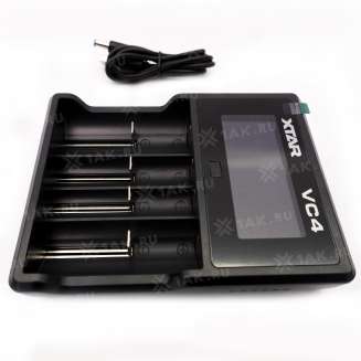 Зарядное устройство XTAR VC4 для аккумуляторных элементов с USB кабелем 0
