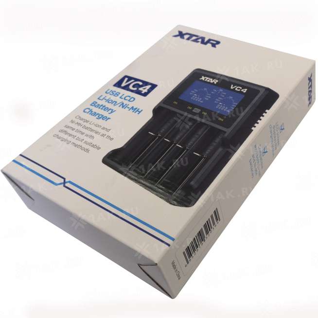Зарядное устройство XTAR VC4 для аккумуляторных элементов с USB кабелем 5
