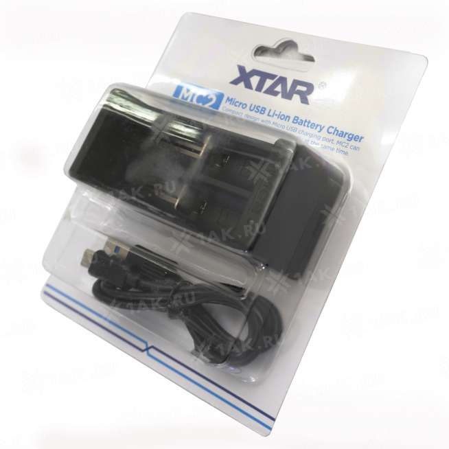 Зарядное устройство XTAR MC2 для аккумуляторных элементов с USB кабелем 5
