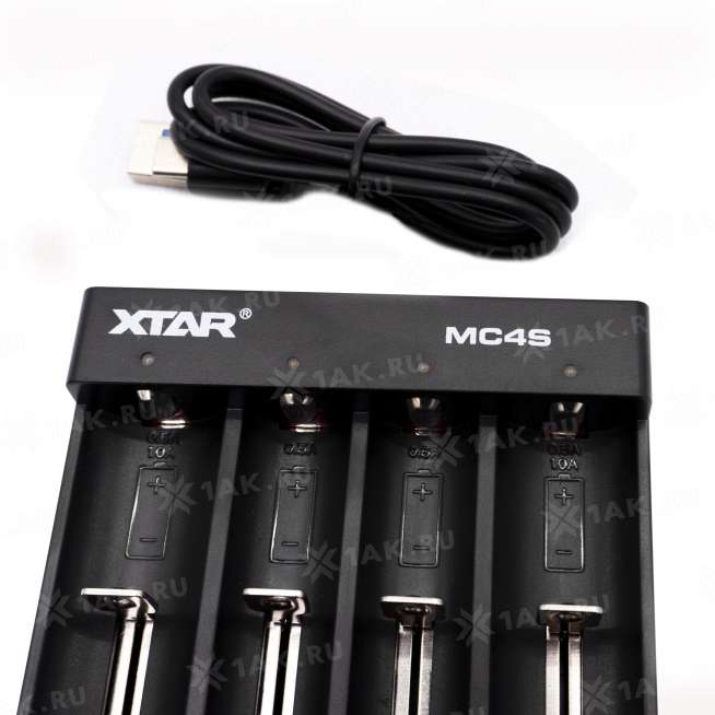 Зарядное устройство XTAR MC4S для аккумуляторных элементов с USB кабелем 3
