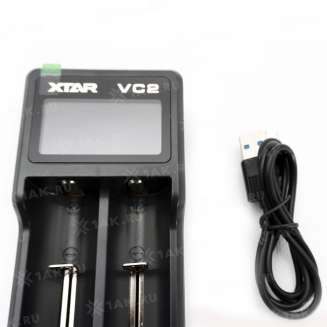 Зарядное устройство XTAR VC2 для аккумуляторных элементов с USB кабелем 1