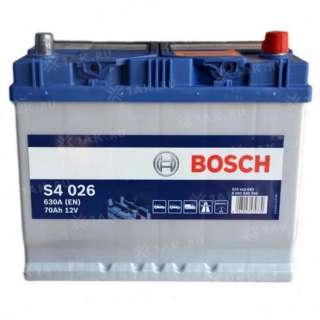 Аккумулятор BOSCH S4 (70 Ah, 12 V) Обратная, R+ D26 арт.0 092 S40 260