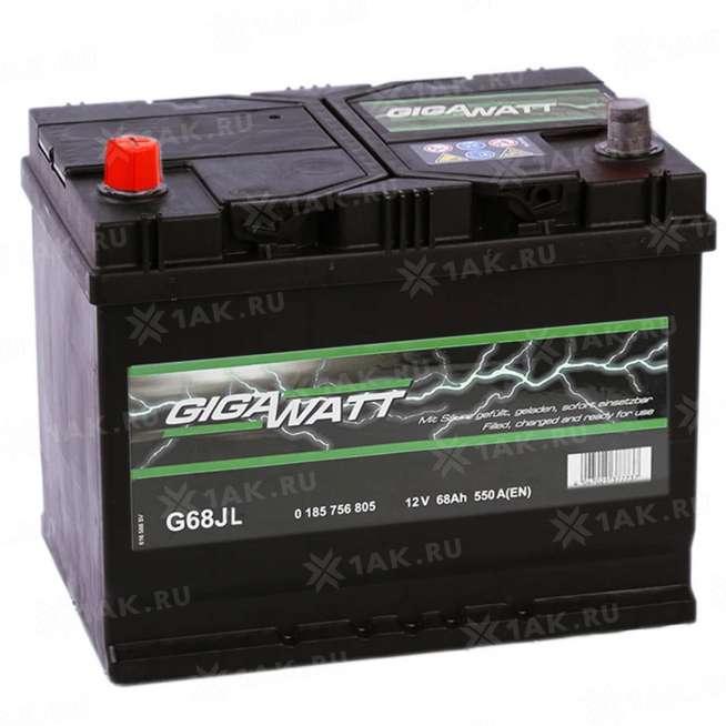 Аккумулятор GIGAWATT (68 Ah, 12 V) Прямая, L+ D23 арт. 0