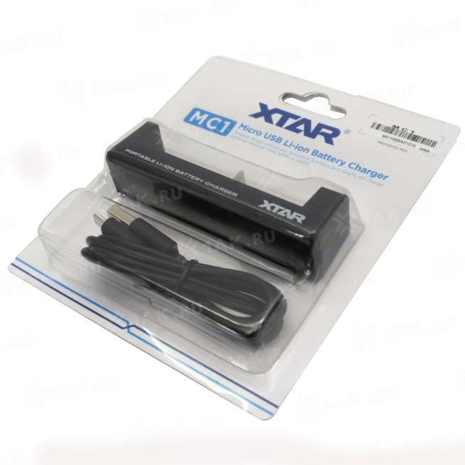 Зарядное устройство XTAR MC1 для аккумуляторных элементов с USB кабелем 5