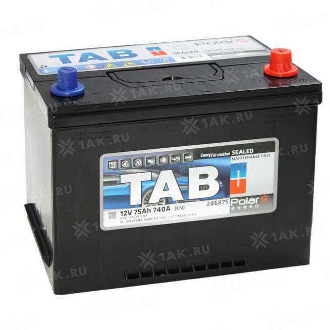 Аккумулятор TAB Polar Asia (75 Ah, 12 V) Обратная, R+ D26 арт. 0