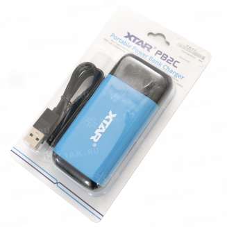 Зарядное устройство XTAR PB2C-blue для аккумуляторных элементов с USB кабелем 0