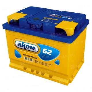 Аккумулятор АКОМ Eurobox (62 Ah, 12 V) Прямая, L+ L2 арт.6CT-62VL