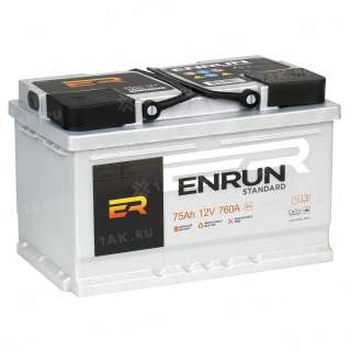 Аккумулятор ENRUN STANDARD (75 Ah, 12 V) Прямая, L+ L3 арт.ES751