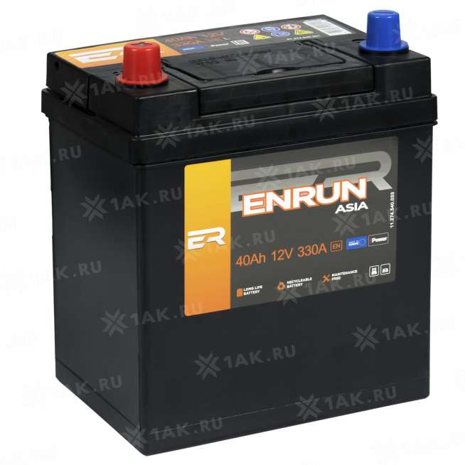 Аккумулятор ENRUN TOP Asia (40Ач, 12 V) Прямая, L+ B19 арт.EPA401 0