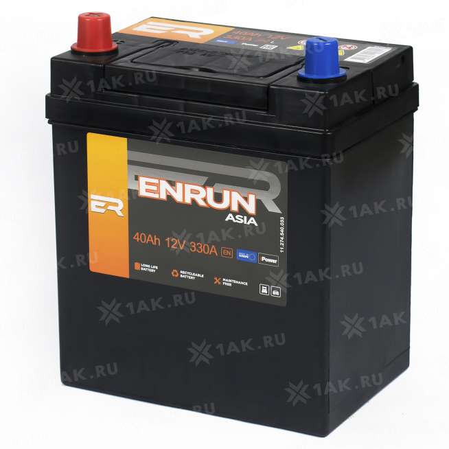 Аккумулятор ENRUN TOP Asia (40Ач, 12 V) Прямая, L+ B19 арт.EPA401 1