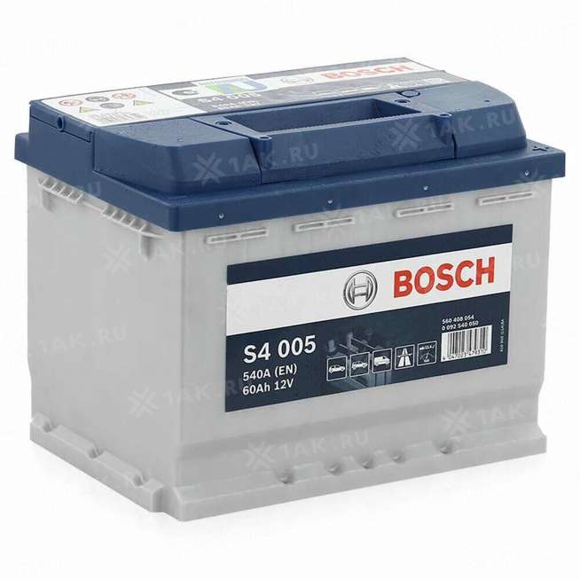 Аккумулятор BOSCH S4 (60 Ah, 12 V) Обратная, R+ L2 арт.0 092 S40 050 0