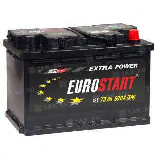 Аккумулятор EUROSTART Extra Power (75 Ah, 12 V) R+ L3 арт.EU750