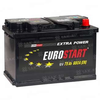 Аккумулятор EUROSTART Extra Power (75 Ah, 12 V) Обратная, R+ L3 арт.EU750 0