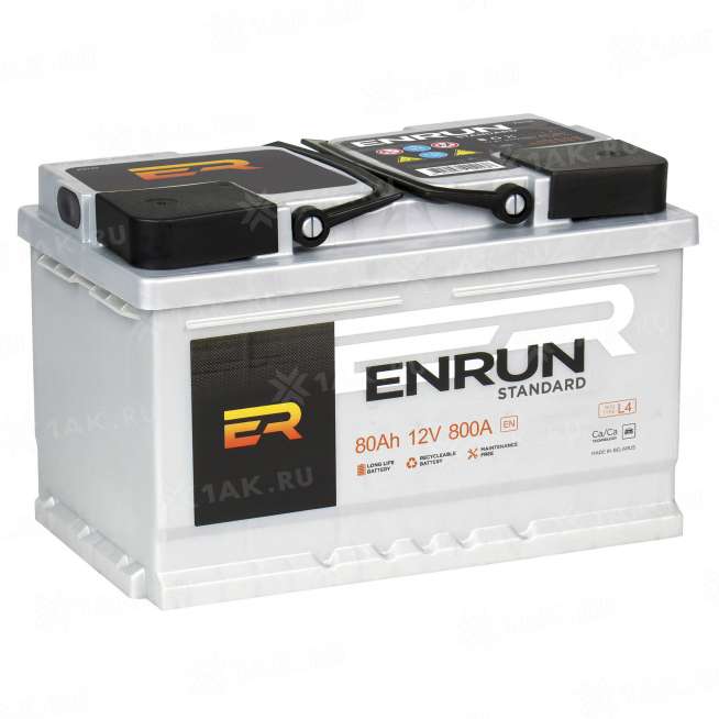 Аккумулятор ENRUN STANDARD (80 Ah, 12 V) Обратная, R+ L4 арт.ES800 0