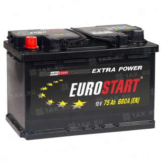Аккумулятор EUROSTART Extra Power (75 Ah, 12 V) L+ L3 арт.EU751