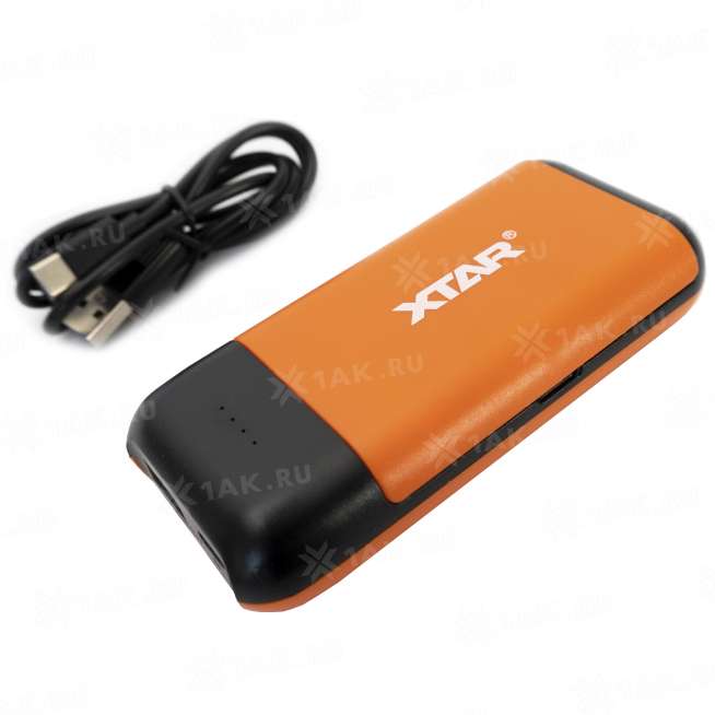 Зарядное устройство XTAR PB2C-orange для аккумуляторных элементов с USB кабелем 2