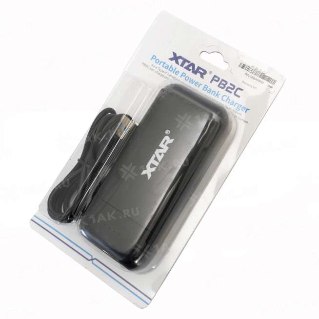 Зарядное устройство XTAR PB2C-black для аккумуляторных элементов с USB кабелем 0
