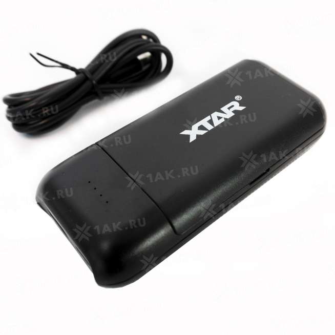Зарядное устройство XTAR PB2C-black для аккумуляторных элементов с USB кабелем 3