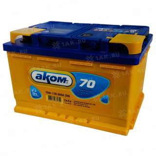 Аккумулятор АКОМ Eurobox (70 Ah, 12 V) R+ L3 арт.6CT-70VL