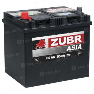 Аккумулятор ZUBR Ultra Asia (60 Ah, 12 V) Прямая, L+ D23 арт.676147