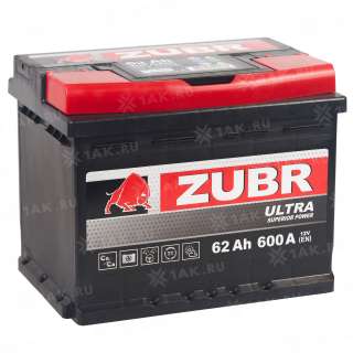 Аккумулятор ZUBR Ultra (62 Ah, 12 V) L+ LB2 арт.ZU621
