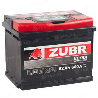 Аккумулятор ZUBR Ultra (62 Ah, 12 V) Прямая, L+ LB2 арт.ZU621 0