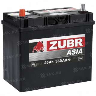 Аккумулятор ZUBR Ultra Asia (45 Ah, 12 V) Прямая, L+ B24 арт.676144