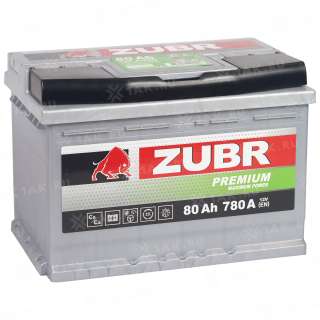 Аккумулятор ZUBR Premium (80 Ah, 12 V) Прямая, L+ L3 арт.ZP801