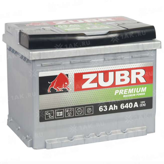 Аккумулятор ZUBR Premium (63 Ah, 12 V) Прямая, L+ L2 арт.ZP631 8