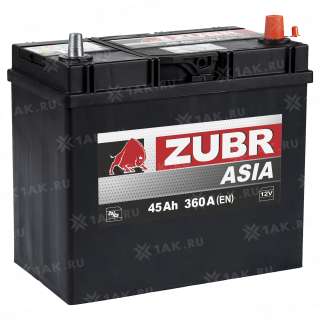 Аккумулятор ZUBR Ultra Asia (45 Ah, 12 V) Обратная, R+ B24 арт.676143