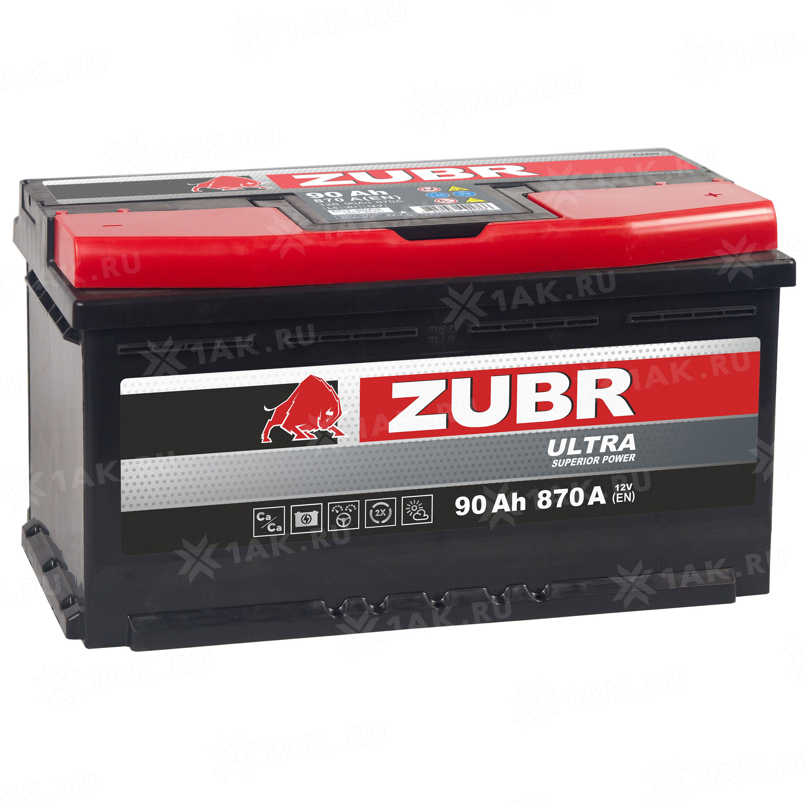 Купить аккумулятор ZUBR Ultra (90 Ah) 870 A, 12 V Обратная, R+ арт.ZU900 с  бесплатной доставкой – 1AK.RU