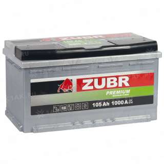 Аккумулятор ZUBR Premium (105 Ah, 12 V) Обратная, R+ L5 арт.ZP1050