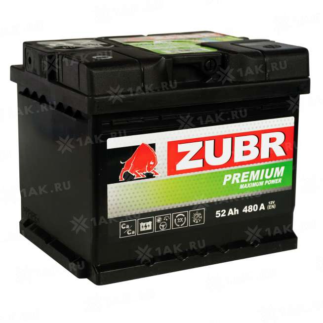 Аккумулятор ZUBR Premium (52 Ah, 12 V) Обратная, R+ LB1 арт.ZP520 8