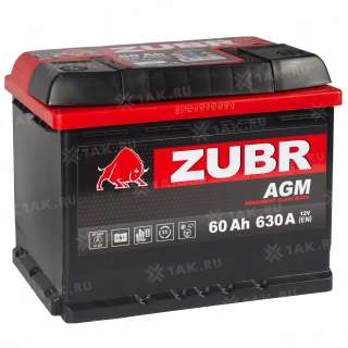 Аккумулятор ZUBR AGM (60 Ah, 12 V) R+ L2 арт.56002