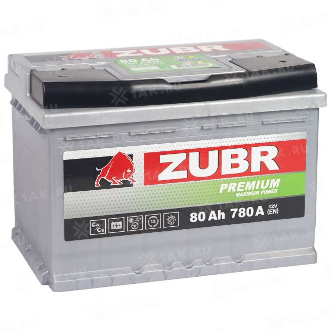 Аккумулятор ZUBR Premium (80 Ah, 12 V) Обратная, R+ L3 арт.ZP800 8