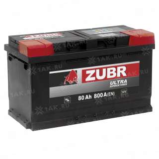Аккумулятор ZUBR Ultra (80 Ah, 12 V) Обратная, R+ L4 арт.ZU800