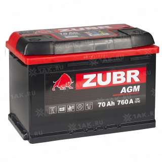 Аккумулятор ZUBR AGM (70 Ah, 12 V) R+ L3 арт.57002