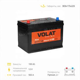 Аккумулятор VOLAT Prime Asia (100 Ah, 12 V) Прямая, L+ D31 арт.VPA1001 4