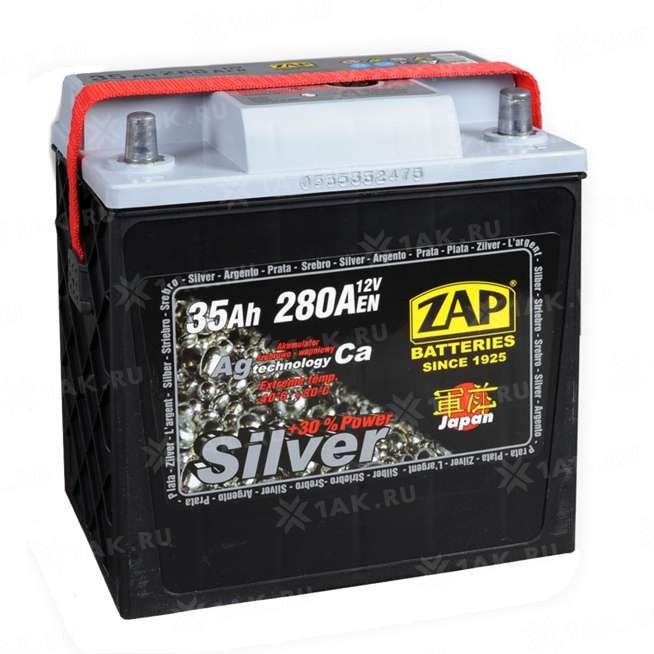 Аккумулятор ZAP SILVER (35 Ah, 12 V) Прямая, L+ D19 арт.ZAP-535 26 0