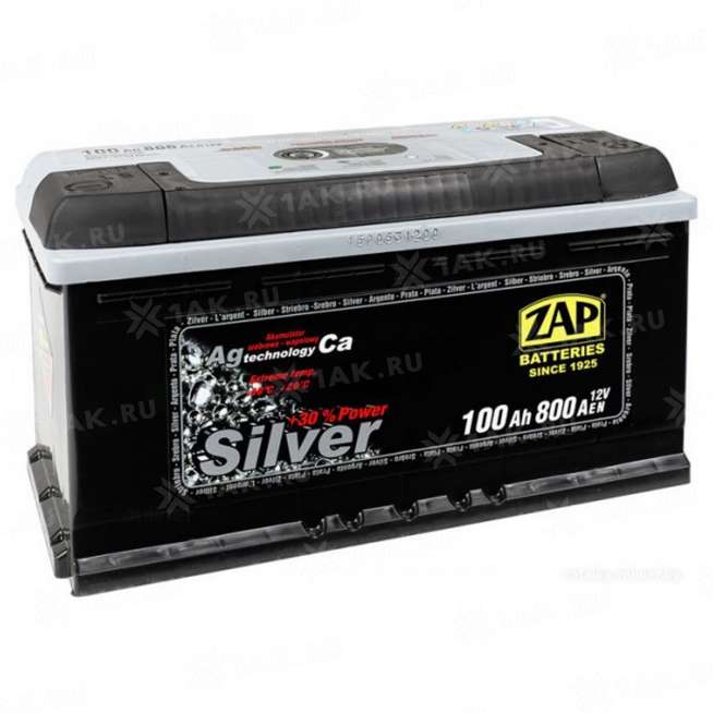 Аккумулятор ZAP SILVER (100 Ah, 12 V) Обратная, R+ L5 арт.ZAP-600 25 0