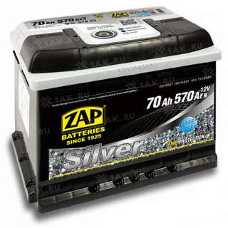 Аккумулятор ZAP SILVER (70 Ah, 12 V) Прямая, L+ L2 арт.ZAP-570 26
