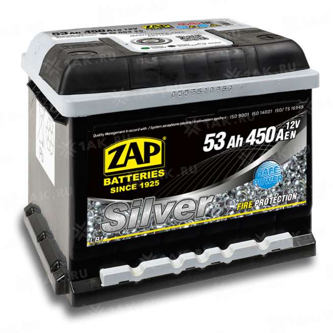 Аккумулятор ZAP SILVER (53 Ah, 12 V) Обратная, R+ LB1 арт.ZAP-553 25 0