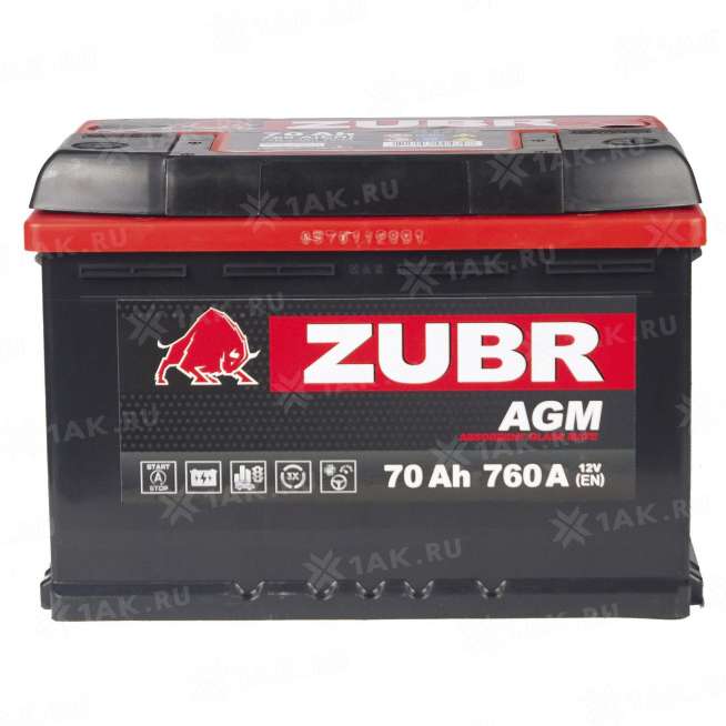 Аккумулятор ZUBR AGM (70 Ah, 12 V) Обратная, R+ L3 арт.AGM.L3.70.076.AT 3