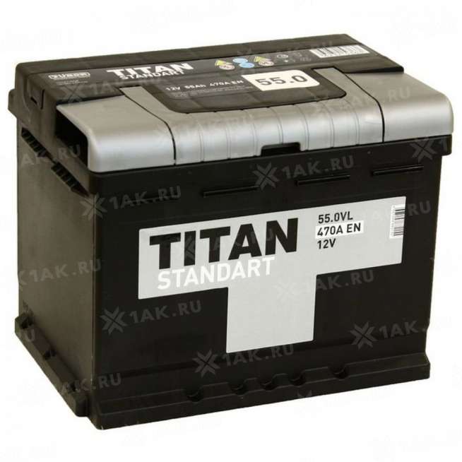 Аккумулятор TITAN Standart (55 Ah, 12 V) Прямая, L+ L2 арт. 0