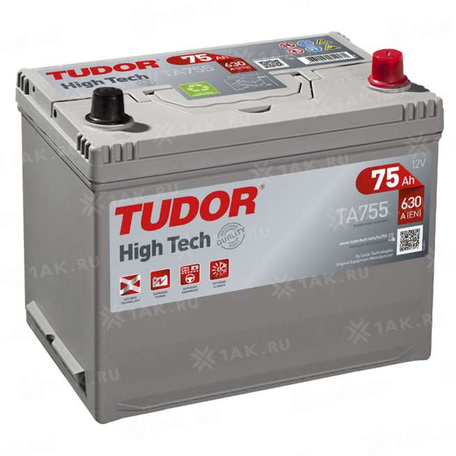Аккумулятор TUDOR Hight Tech Japan (75 Ah, 12 V) Обратная, R+ D26 арт.TA754 0